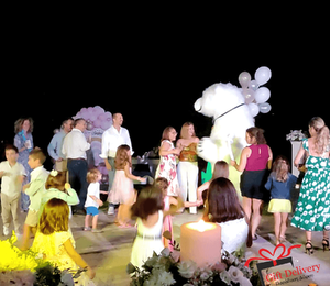 White Polar Bear for Children's Kids Parties in Athens. Order a greeting from a polar bear in Athens. Polar bear for birthday. polar bear in Athens. Order a Polar Bear for children's kids parties. Animator White Polar Bear for a Children's kids Party in Athens. Mascotte White Polar Bear at a kids children's party. Gift Delivery. Polar bear.